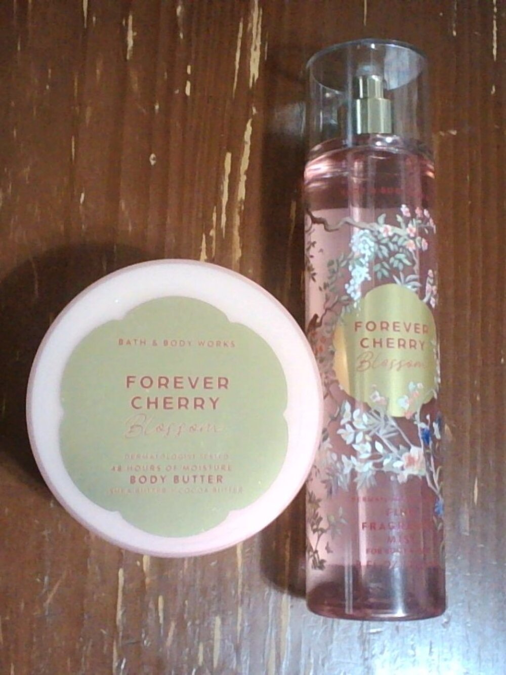 Bath & Body Works Forever Cherry Blossom Body Butter & Fragrance Mist Set - Pink